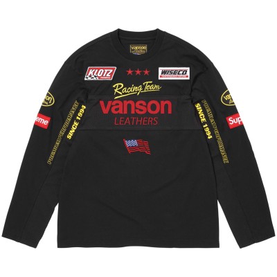 Supreme Vanson Leathers L:S Top Black2.jpg