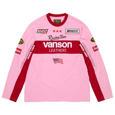 Supreme Vanson Leathers L:S Top Pink2.jpg