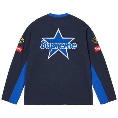 Supreme Vanson Leathers L:S Top Navy.jpg
