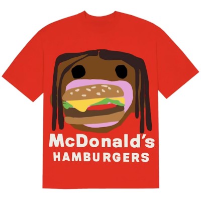 Travis Scott x CPFM 4 CJ Burger Mouth T-shirt Red