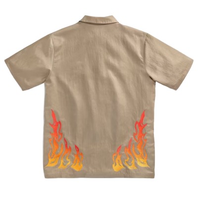 Travis Scott Cactus Jack x Jordan Button Down Shirt Khaki:University Red2.jpg