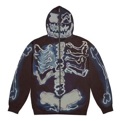 Travis Scott Cactus Jack For Fragment Skeleton Graffiti Full Zip Hoodie Multi.jpg