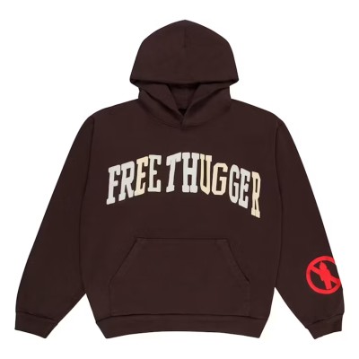 Travis Scott x Cactus Plant Flea Market "Free Thugger" Hoodie Brown