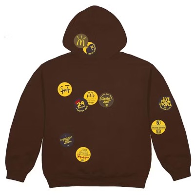 Travis Scott x McDonald's Sticker Bomb Hoodie Brown2.jpg