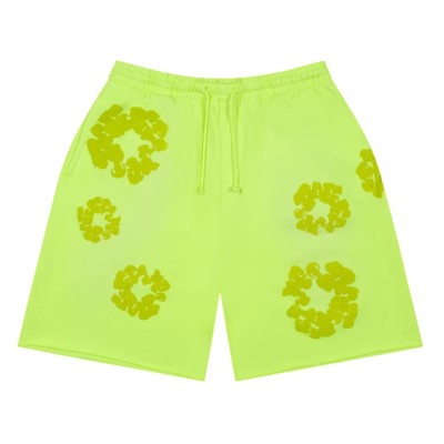 Denim Tears Mono Cotton Wreath Sweat Shorts Neon Green.jpg