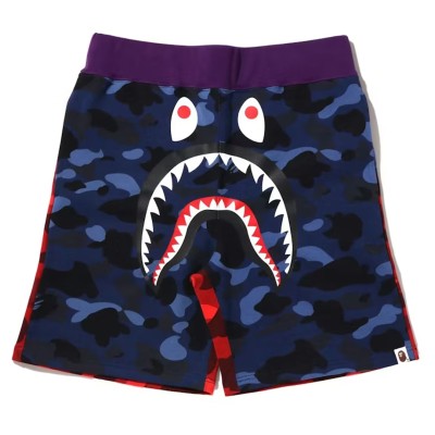 BAPE Crazy Camo Shark Sweat Shorts Navy
