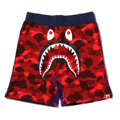 BAPE Crazy Camo Shark Sweat Shorts Red
