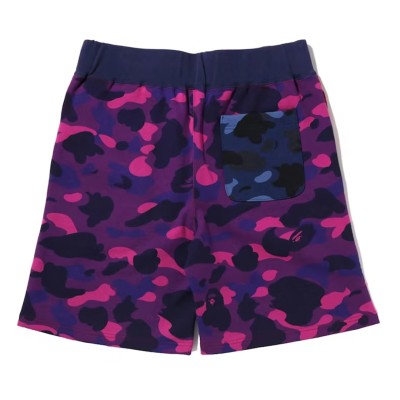 BAPE Crazy Camo Shark Sweat Shorts Red2.jpg