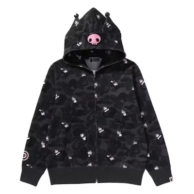 BAPE x Sanrio Characters Kuromi Camo Full Zip Hoodie (W) Black.jpg