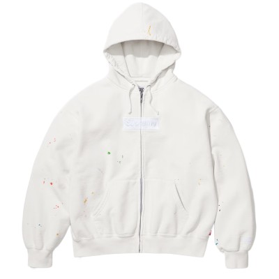 Supreme / MM6 Maison Margiela Box Logo Zip Up Hooded Sweatshirt White