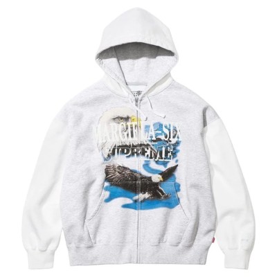 Supreme : MM6 Maison Margiela Eagle Zip Up Hooded Sweatshirt White.jpg