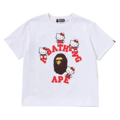 BAPE x Sanrio Characters Hello Kitty College Mini Tee White (Ladies)