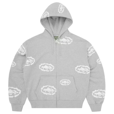 Corteiz x Denim Tears Island Wreath Zip Hoodie Heather Grey.jpg