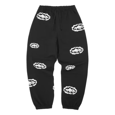 Corteiz x Denim Tears Island Wreath Sweatpant Black
