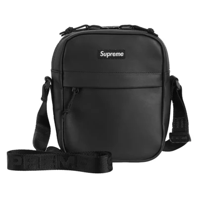 Supreme Leather Shoulder Bag Black