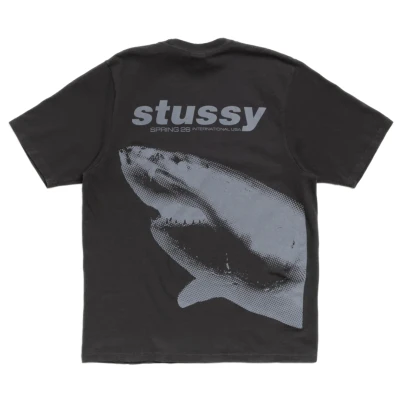 Stussy Shark Tee Pigment Dyed Faded Black.jpg