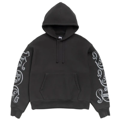Stussy Motif Print Hoodie Black