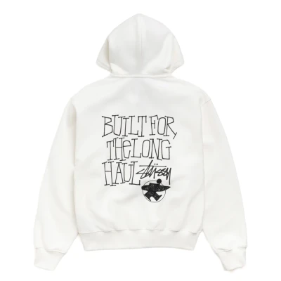 Stussy Long Haul Zip Hoodie Off White