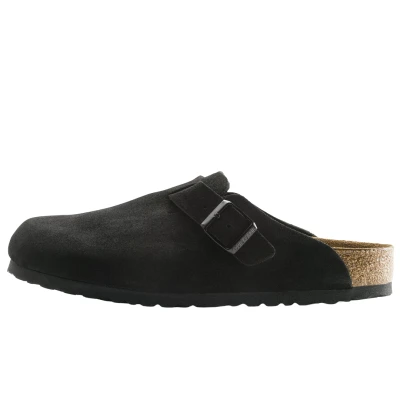 Birkenstock Boston Soft Footbed Suede Black