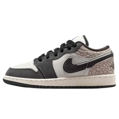 Jordan 1 Low SE Sail Deep Pewter Elephent Print (GS)