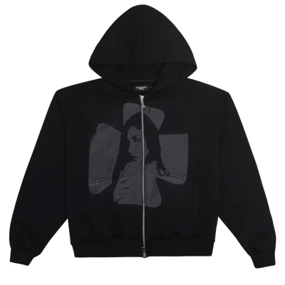 Pleasant Evil Cross Zip Hoodie Black