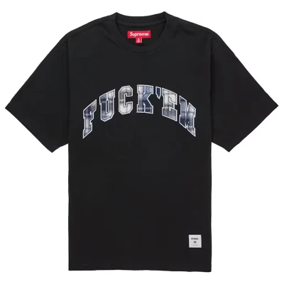 Supreme Fuck Em Plaid S/S Tee Black