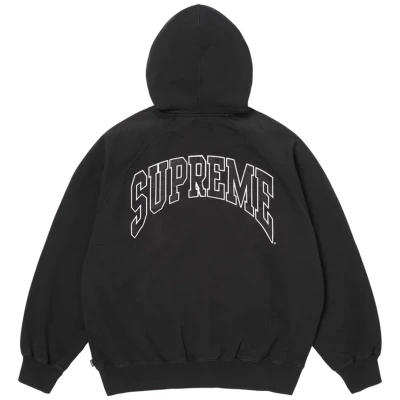 Supreme Cracked Raglan Zip Up Hooded Sweatshirt Black2.jpg