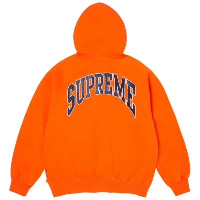 Supreme Cracked Raglan Zip Up Hooded Sweatshirt Dark Orange2.jpg