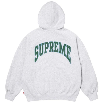 Supreme Cracked Raglan Zip Up Hooded Sweatshirt Ash Grey2.jpg