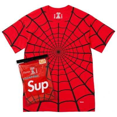 Supreme/Hanes Spider-Man Tagless Tees (2 Pack) Red