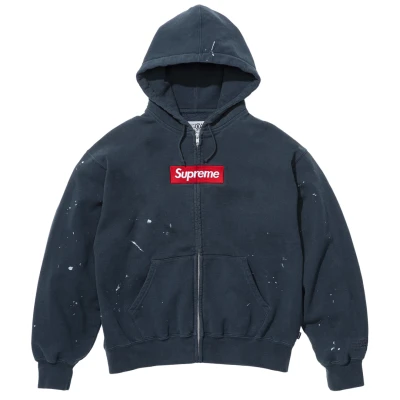 Supreme / MM6 Maison Margiela Box Logo Zip Up Hooded Sweatshirt Navy *Ostatni rozmiar*
