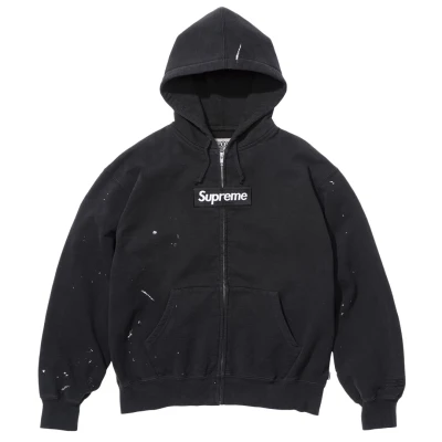 Supreme / MM6 Maison Margiela Box Logo Zip Up Hooded Sweatshirt Black *Ostatni rozmiar*