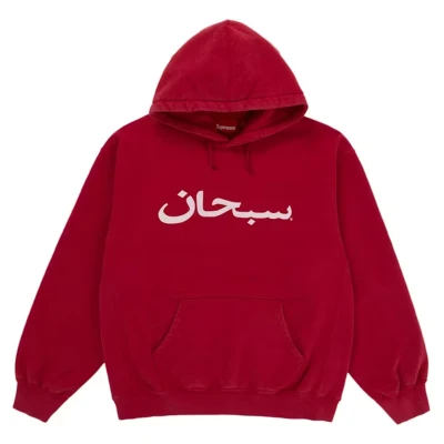 Supreme Arabic Logo Hooded Sweatshirt Red