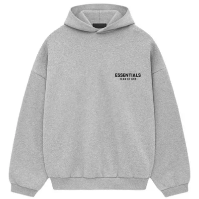 Fear of God Essentials Fleece Hoodie Light Heather Gray (FW24)2.jpg