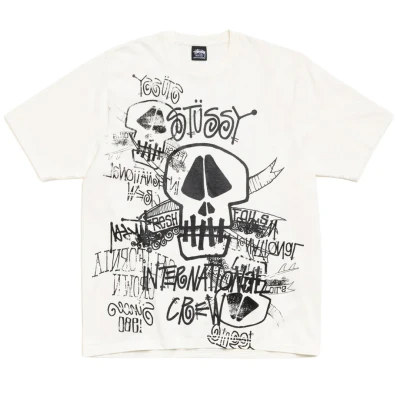 Stussy Skulls Tee Pigment Dyed Natural *Ostatni rozmiar*