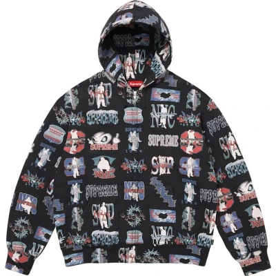 Supreme Flash Zip Up Hooded Sweatshirt Black