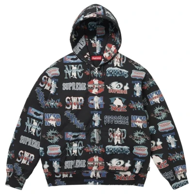 Supreme Flash Zip Up Hooded Sweatshirt Black2.jpg