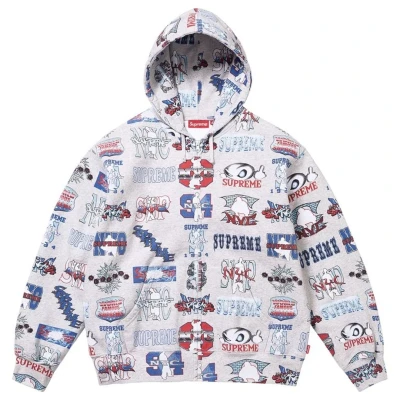 Supreme Flash Zip Up Hooded Sweatshirt White