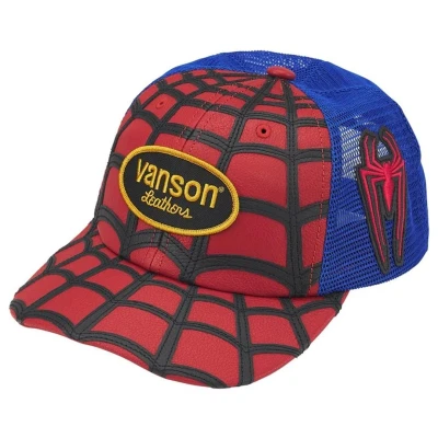 Supreme /Vanson Leathers Spider-Man Mesh Back 6-Panel Red