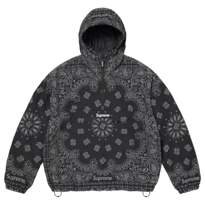Supreme Reflective Bandana Anorak Black