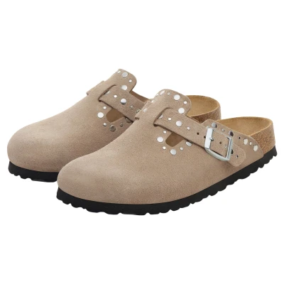 Birkenstock Boston Rivets Suede Leather Taupe2.jpg