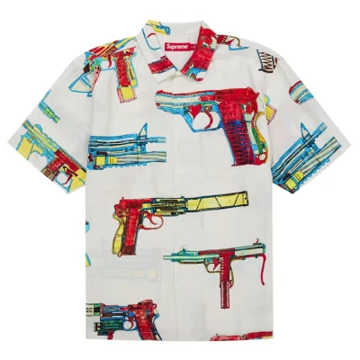 Supreme Guns Silk S/S Shirt White