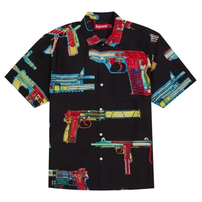 Supreme Guns Silk S/S Shirt Black