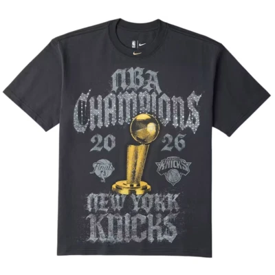 Nike New York Knicks 2026 NBA Finals Champions Authentic On Court T-shirt Grey