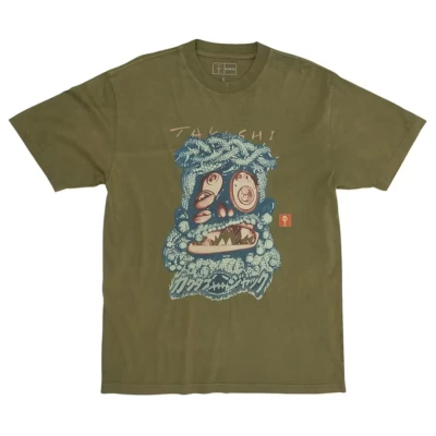 Travis Scott Cactus Jack x Takashi Murakami Melted Utopia Dream Zodiac Tee Olive.jpg