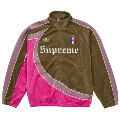 Supreme Umbro Velour Track Jacket Olive