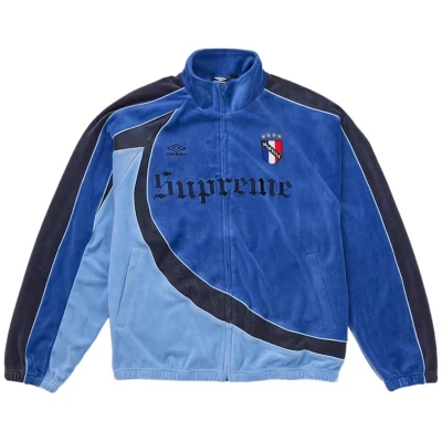 Supreme Umbro Velour Track Jacket Blue