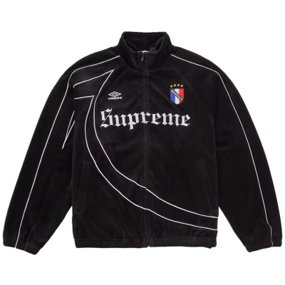 Supreme Umbro Velour Track Jacket Black