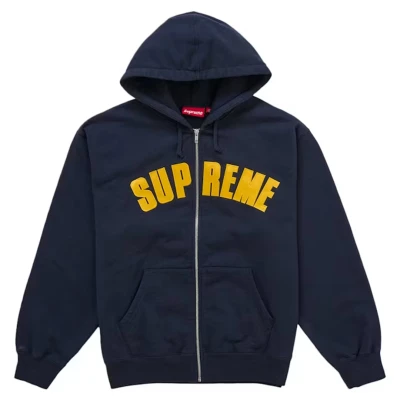 Supreme Larry Clark Zip Up Hooded Sweatshirt Navy