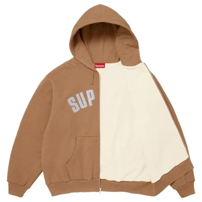 Supreme Arc Thermal Lined Zip Up Hooded Sweatshirt Brown2.jpg